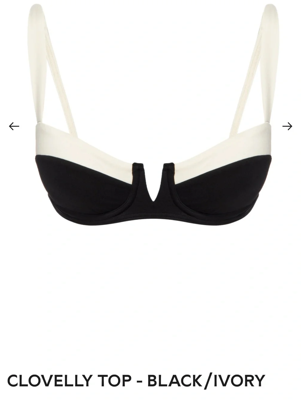 Monday Swimwear Clovelly Top - Black & Ivory Contrast